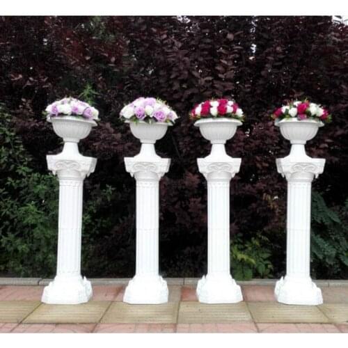 2pcs/lot Wedding Decoration Props Artificial Hollow Roman Columns White Color Plastic Pillars Road Cited mermaid Party Event