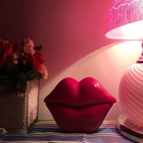 Lips Telephone Novelty Red Pink Rose Red Mouth Lip Shaped Phone Landline Desk Corded Phone for Home Hotel Office Decoration