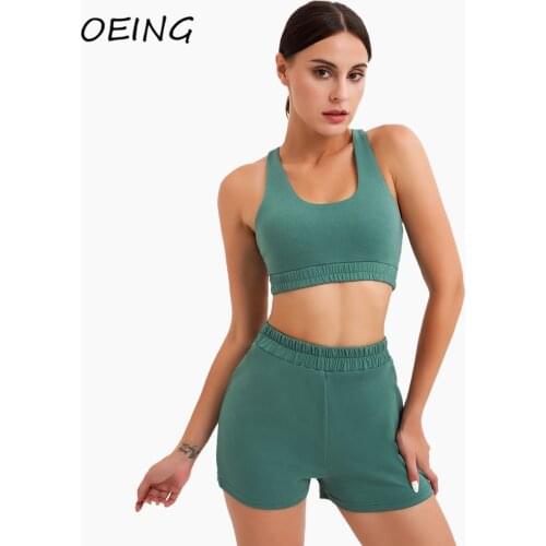 Fitness Yoga Tights Stretchy Biker Shorts Sets Workout Gym 2 Piece Sets Sport Bras Jogging Suits