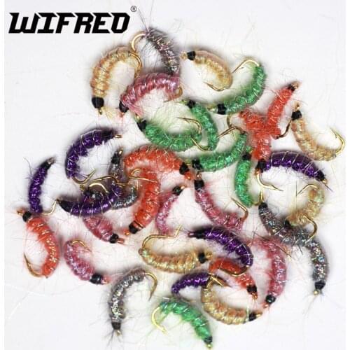 Wifreo 10PCS Size 10# 12# 14# Multiple Color Scud Shrimps Scud Czech Fly Fishing Trout Fishing Flies Fly Nymphs