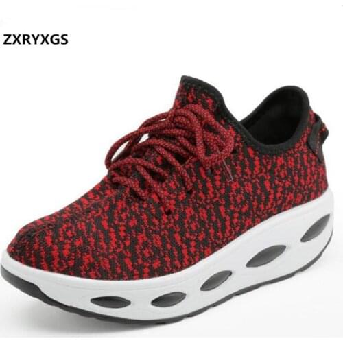2020 Newest Autumn Mesh Breathable Shake Shoes Woman Sneakers Casual Shoes Lace Thick Air Cushion Fashion Shoes Casual Sneakers