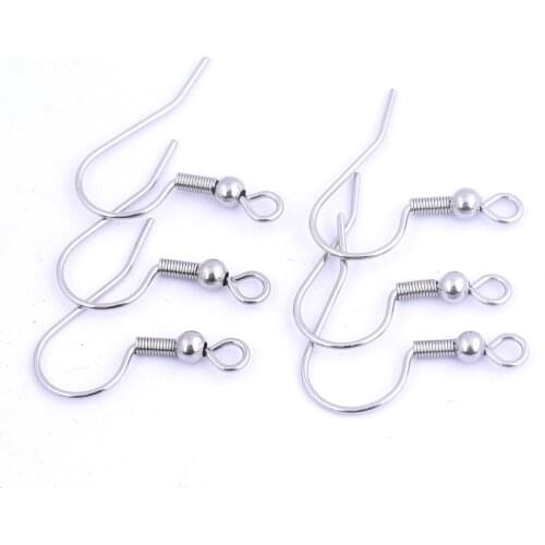 Onwear 100pcs earring hooks stainless steel ear wire components diy earrings findings for jewelry making