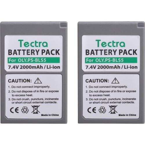 2pcs 2000mAh 7.4V PS-BLS5 PSBLS50 Battery for Olympus PEN E-PL2,E-PL5,E-PL6,E-PL7,E-PM2, OM-D E-M10, E-M10 II, Stylus1
