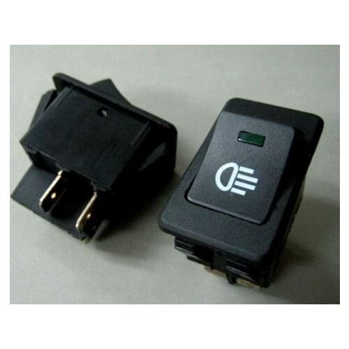 2 Pcs x 4-Pin 12V Green Light Snap-in Dash Rocker Switch for Replacement #j7