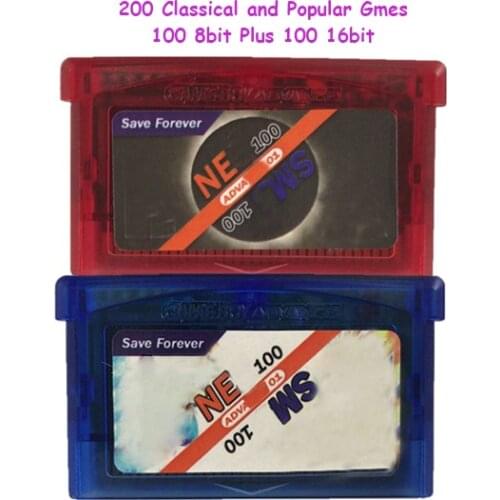 2018 New Arrival 200 in 1 with Retro 100 16Bit MD and 100 8bit Game for 32 Bit Console Save Progress Contra/DK1-3/Alien 3, etc