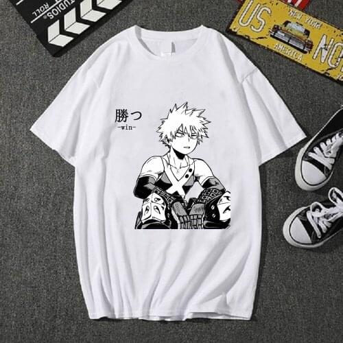 2020 My Hero Academia Anime Manga T Shirt New Funimation Bakugou Katsuki Cartoon Nice Loose T-shirt Men Tee Shirt