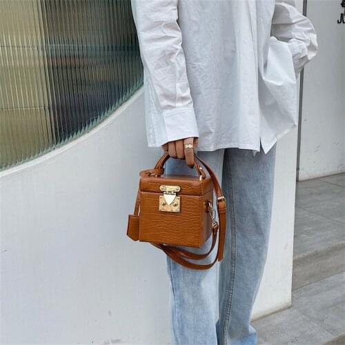 2021 Summer Fashion Crocodile Box Messenger Shoulder Hand Bag Luxury Purses And Handbags Women Bags Female Designer Pochette