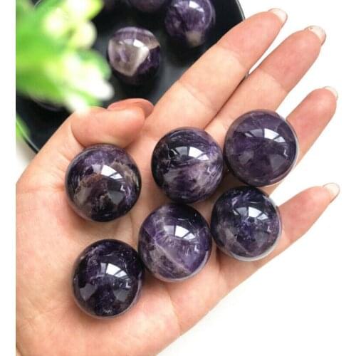 25-30mm Natural Dream Amethyst Sphere Quartz Crystal Ball Reiki Healing Gem Stone