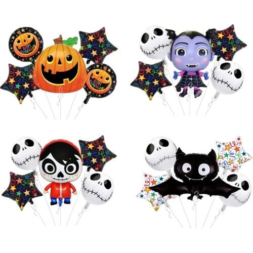 5pcs Halloween Decorations Balloons Pumpkin Ghost Balloons Disney Coco Inflatable Toys Bat Globos Halloween Party Supplies