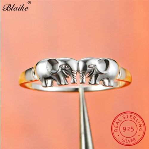 925 Sterling Silver Ring Cute Animal Elephant Rings For Women Men Minimalist Party Wedding Bands Simple Engagement Fine Jewelry