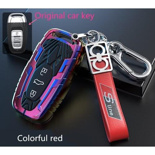 Alloy Zinc Key Ring Case Cover For Audi Q3 A6 C7 C8 4F C5 S5 Q5 A5 A7 A3 8P 8V 8L A4 B6 B7 B9 B8 A1 A8 TT A5 Q3 Q8 Q7 S5