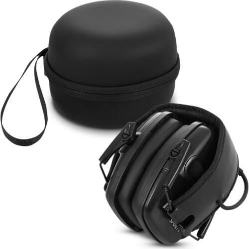 Black Electronic Shooting Earmuff Outdoor Sports Anti-noise Headset Impact Sound Hearing Protective Headset with Case