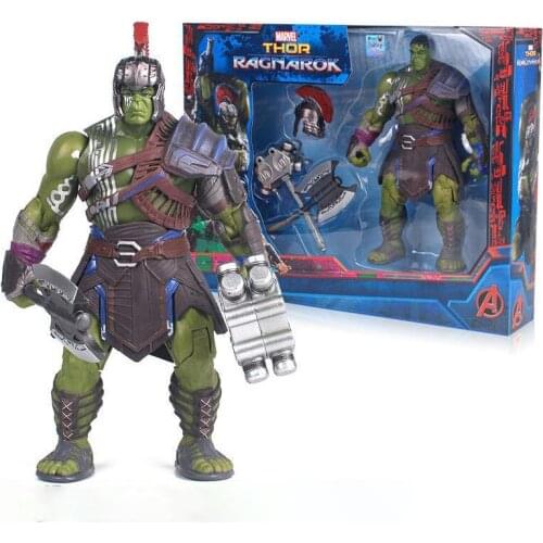 35cm Marvel Avengers Action Figure Thor Big Size 3 Ragnarok Hands Moveable Hammer Battle Axe Gladiator Hulk BJD Model Toys Gifts