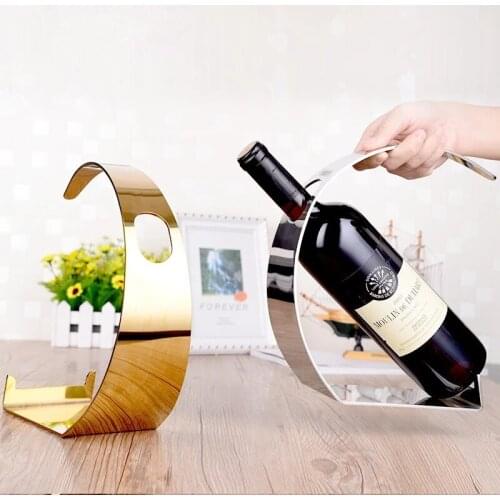 PEANDIM European Creative Stainless Steel Wine Stand Bar Wine Bottle Rack Simple Party Household Red Wine Holder