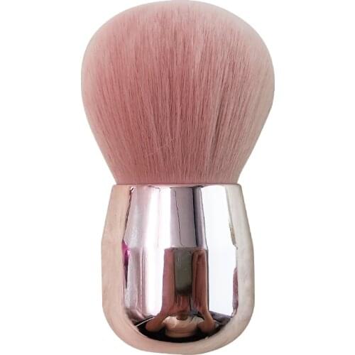 FB 160 Pink Angled Flat Face and Body Kabuki Makeup Brush Luxury Shinny Soft Big Mushroom Powder Brush