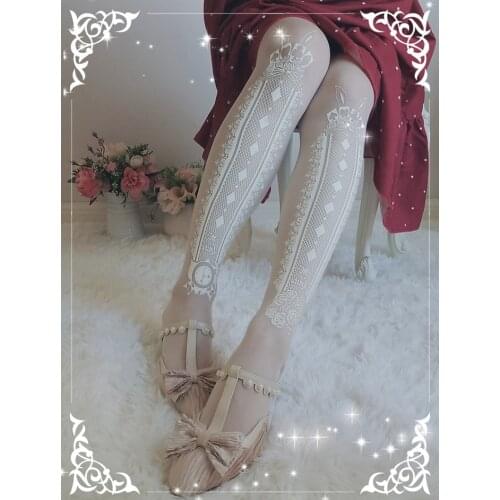 Kawaii girl daily sweet lolita stockings cute printing student gothic lolita knee socks loli cosplay lolita stockings loli