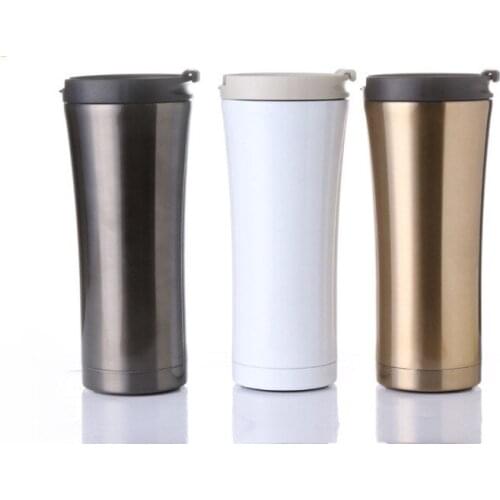 Classic Style 500ml Insulated Coffee&Milk Auto Cup 304 Stainless Steel Thermos Water Bottle Waist Vacuum Flasks Flip Lid Tea Mug