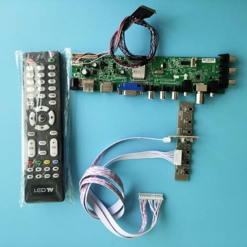 Kit For LTN156AT19-W01/LTN156AT19-001 Panel DVB-T2 Signal digital LED USB VGA TV 1366X768 HDMI AV controller board screen remote