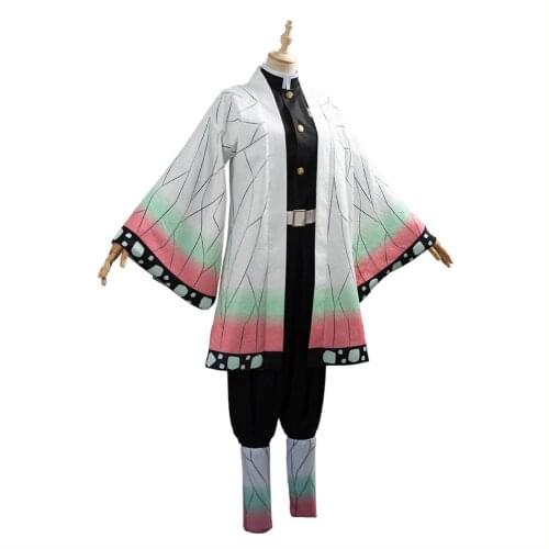Anime Demon Slayer Cosplay Kochou Shinobu Cosplay Costume Kimino Cloak Uniform Outfit Halloween Carnival Costumes