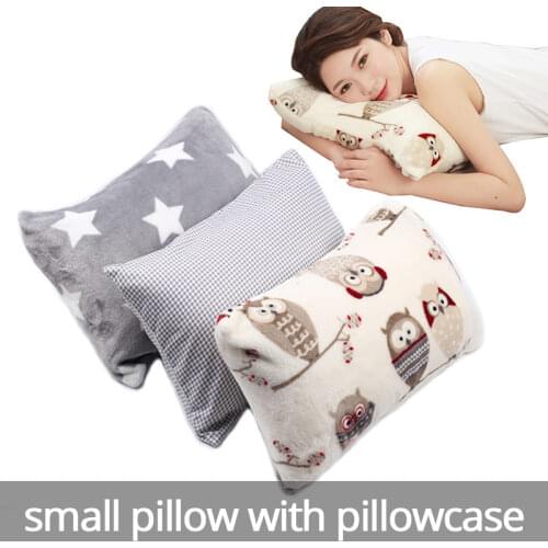 Small pillow with pillowcase soft and full core for adult nap rest tiny little sleep pillow send storage bag as gift
