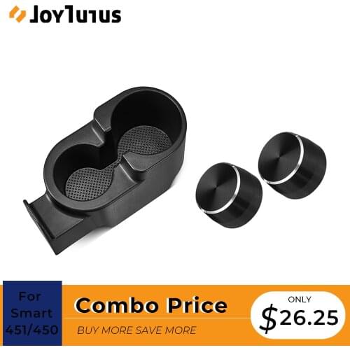 Upgraded Car Drinks Holder for Smart Fortwo 451 Storage Box Replacement Steel Dial Lamp Switch Cover