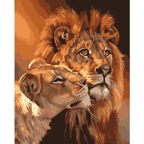 Animal World King of Animals Lion DIY Painting By Numbers Modern Wall Art Picture Paint By Numbers Unque Gift For Home Decor