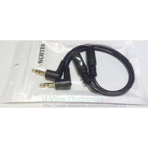NCHTEK 90 Degree Right Angled 3.5mm 3 Poles Audio Stereo Male to Female Extension Cable About 20CM/Free DHL Shipping/100PCS