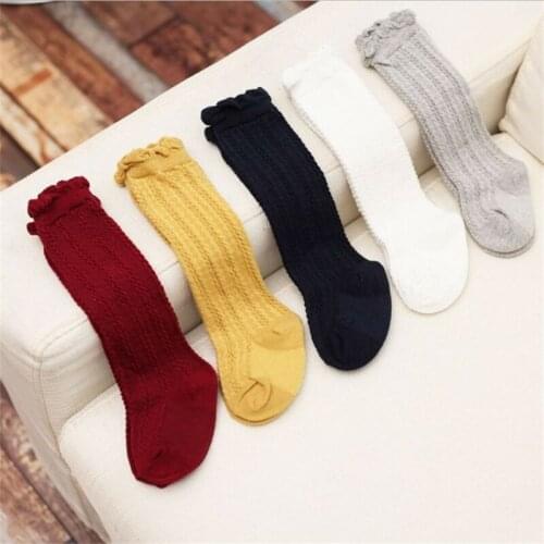 2019 NEW Baby Boys Girls Cotton Stockings Newborn Infant Toddler Kids Warm Stockings Solid Color Knee High Hosiery For Age 0-3Y