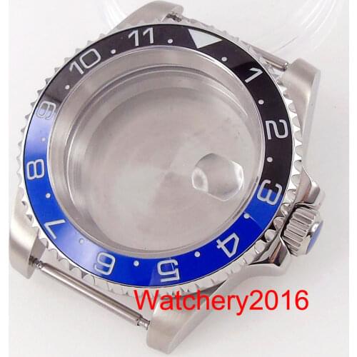 New Arrival 40mm Stainless Steel Silver Watch Case SUB 10ATM Waterproof 120 Clicks Fit NH35A NH36A Black Blue Ceramic Insert