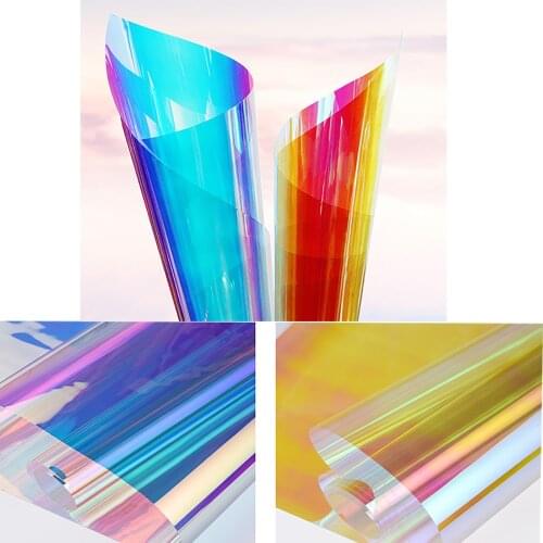 HOHOFILM 2Colors 68cmx50cm Rainbow Iridescent window film,Decorative Dichromic glass Rainbow Window Sticker IridescentDecoration