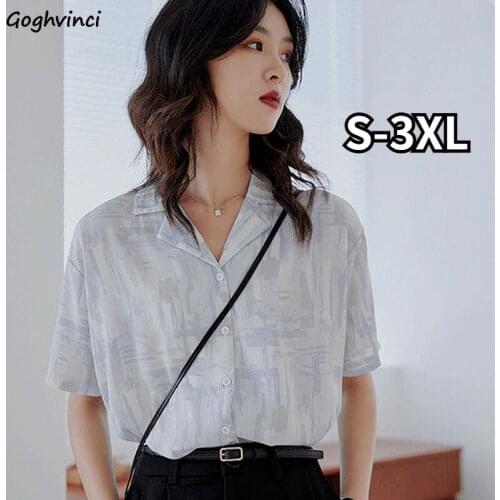 Shirts Women Casual Printing Streetwear Fashion Cool Girls Vintage Tops Ulzzang Chic Trendy V-neck Comfortable Breathable Newest