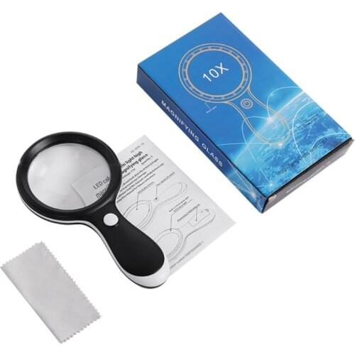 H7JB 10X Reading Magnifier Handheld Large Magnifying Glass for Book Newspapers Reading,Inspection, Coins, Jewelry, Exploring