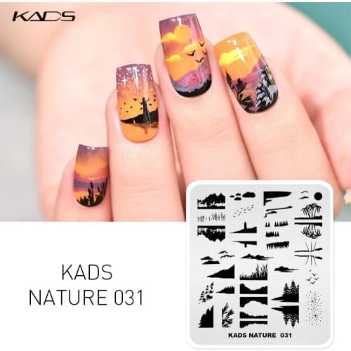 1pc Nail Art Stamp Plate Starry Sky Sunset Beautiful Natural Landscape Image Nail Stamping Template Stencil Tools For Nail Print