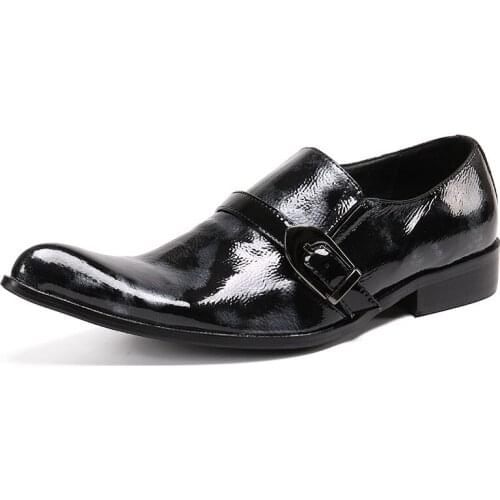 Fashion Patent Leather Men Dress Shoes Men Pointed Toe Formal Shoes Men Wedding Shoes Office Oxford Shoes For Men Footwear
