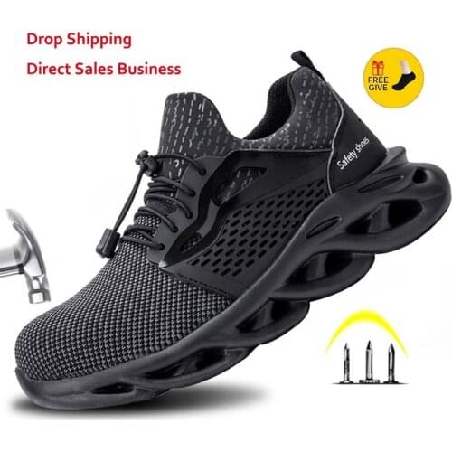 XPUHGM Brand Mens Safety Shoes Men Boots Lightweight Safety Boots Steel Toe Anti-smashing Work Boots Indestructible Shoes 36-48