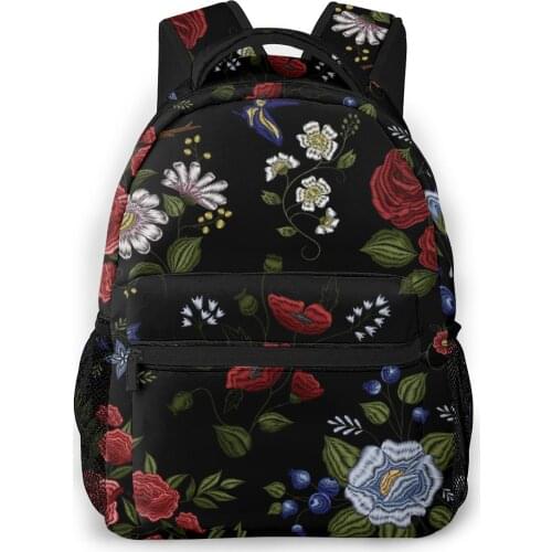Women Backpack with Multiple Using Women Backpacks Floral Folk Fashion Embroidery Pattern Female School Bag Girls Travel Bag