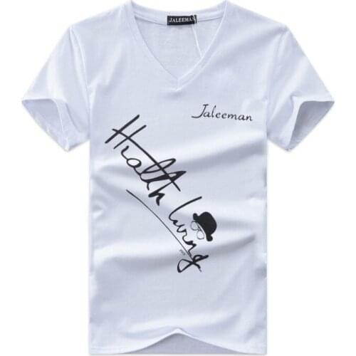 ZYG6182-C1301 2020 summer new mens v-neck printed short-sleeved big size T-shirt cheap wholesale