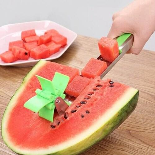 1PC Watermelon Cutter Multifunction Melon Slicer Cutting Machine Stainless Steel Windmill Fruit Tool