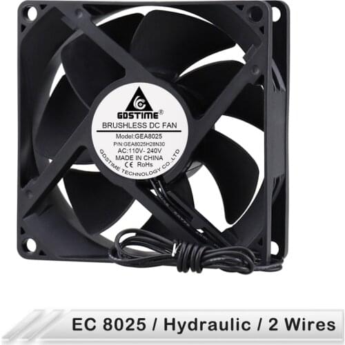 1PCS Gdstime Brushless EC 80mm 8025 Fan AC 110V 120V 220V 240V 8CM 80x80x25mm Hydraulic Axial Cooling Cooler Industry Fan