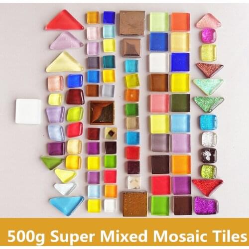 500g Super Mixed Mosaic Tiles Different Size & Shape Glass Mosaic Tiles DIY Craft Mosaic Stone