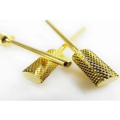 500pcs/lot Professional Gold coated Carbide Nail Drill Bits Set For Electric Nail tool/File Nail Drill Machine Kit 3/32"