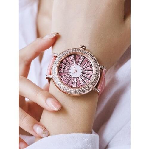 Watch Womens Simple Temperament Students' Fashion Trend All Drill Swiss Movement Waterproof Fortune Womens Watch