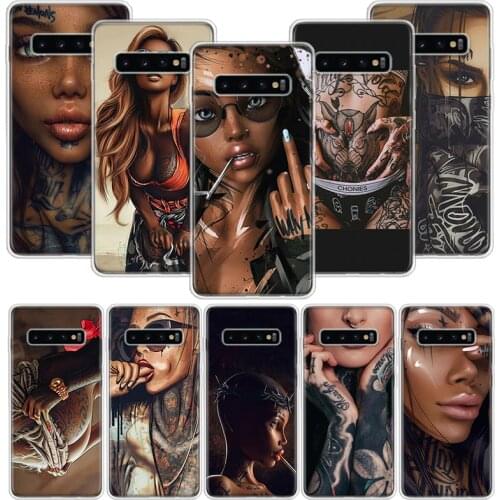 Sexy Sleeve Tattoo Girl Phone Case for Samsung Galaxy A51 A71 A50S A20E A30 A40 A70S A10S A01 A21 A41 A52 A20S A6 A7 A8 A9 Cover