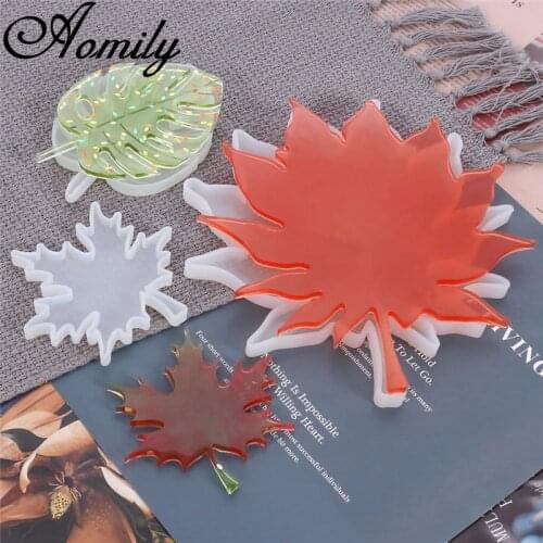Aomily Leaves Silicone Resin Epoxy Mold Crystal Decoration Cake Mold Maple Leaf Cake Decorating Tools Chocolate Mold Bakeware