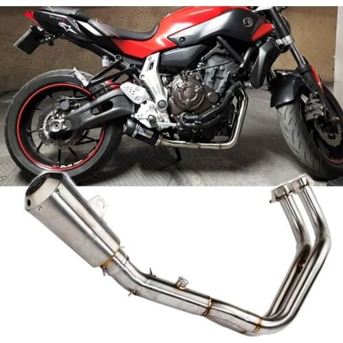 MT07 FZ07 Motorcycle Muffler Full Front Exhaust System Pipe Mid Tube DB Killer FOR YAMAHA MT-07 FZ-07 2013-2017 Year AK129