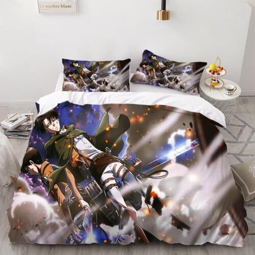 Attack on Titan/Attacking Giant Bedding Set 2/3 Pieces Japan Anime Cartoon Soft Duvet Cover Kids Bed Quilt Cover Bed Cover Set