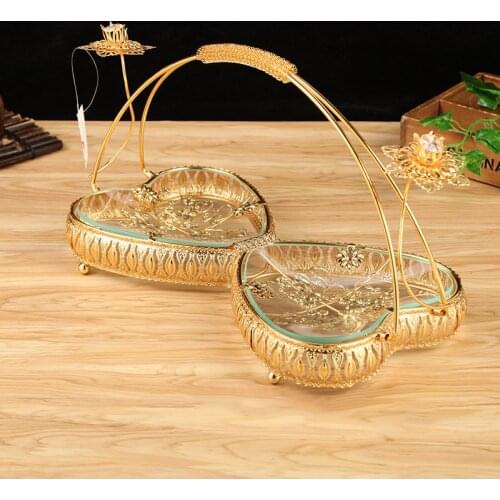 Continental Golden Heart Fruit Panes Restaurant Buffet Dried Fruit Snacks KTV Living Room Hotel Fruit Pan