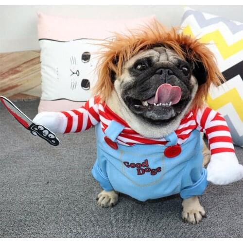 Halloween Dog Costumes Funny Pet Clothes Cat Cowboy Riders Outfit for Small, Medium, Large Bulldog, Christmas, Knight Cosplay