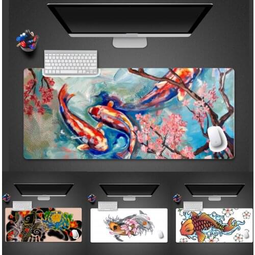 Koi Fish Cherry Blossom Japanese Gamer Speed Desk Table Protect Game Office Work Mouse Mat pad X XL Non-slip Laptop Cushion