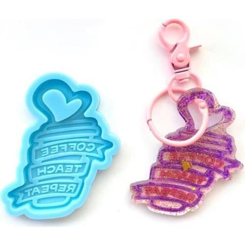 Love Heart Ice Cream Keychain Epoxy Resin Mold Jewelry Pendant Silicone Mould DIY Crafts Ornaments Casting Mold T21F